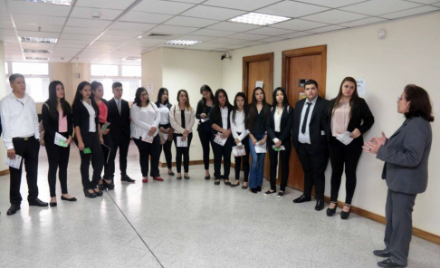 Los alumnos fueron recibidos por la coordinadora de la Oficina Técnico Forense, María Victoria Cardozo.