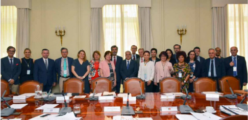 La ministra de la Corte Suprema de Justicia, Miryam Peña, asiste de la reunión organizada por miembros de la Comisión Iberoamericana de Ética Judicial.
