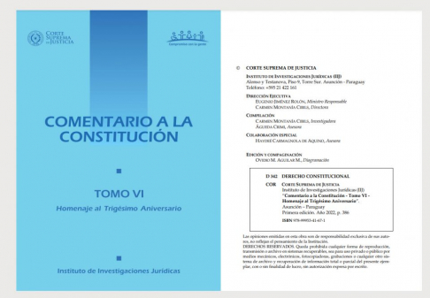 IIJ informa que se encuentra disponible en formato impreso la obra Comentario a la Constitución Tomo VI.