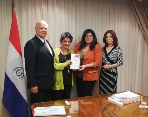 Ministros de Corte Suprema de Justicia recibieron a la española María del Mar Cabrejas, a fin de establecer labores del programa de asistencia contra el crimen transnacional organizado.