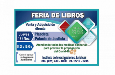 Este jueves será la feria de libros en la sede judicial de Asunción.