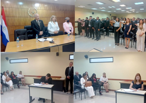 El ministro Luis María Benítez Riera tomó juramento a nuevos abogados de Pilar.