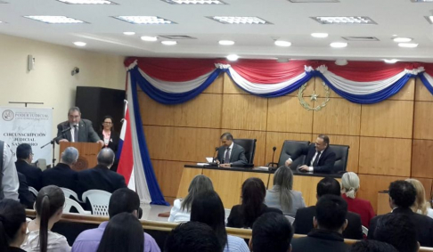 Los ministros superintendentes de la Circunscripción Judicial de San Pedro, el ministro Manuel Dejesús Ramírez Candia, y el doctor Antonio Fretes.