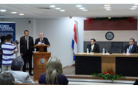 Ante el presidente de la Corte Suprema de Justicia, doctor Raúl Torres Kirmser, se presentó el informe de gestión y rendición de cuentas de Caaguazú.
