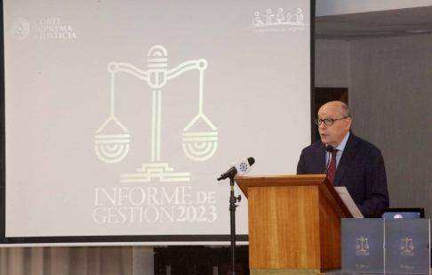 El presidente de la Corte Suprema, doctor César Diesel, presentó el Informe de Gestión 2023.
