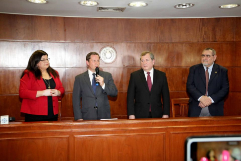 El nuevo presidente de la Corte Suprema de Justicia, doctor Alberto Martínez Simón, ofreció una conferencia de prensa.