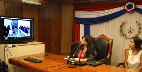 La ministra Carolina Llanes mantuvo reunión con magistrados de la Circunscripción Judicial de Canindeyú, vía videoconferencia.