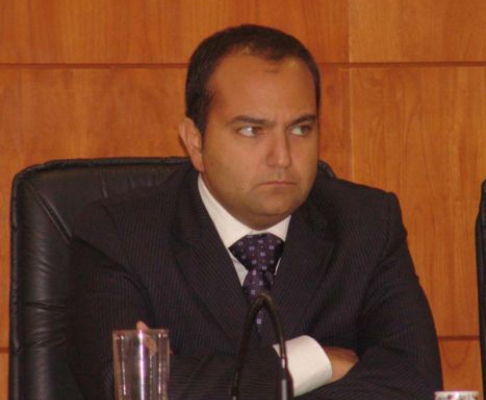 El juez Andrés Casati, tomando declaración de testigos en la misma causa. (Archivo)