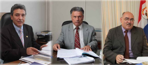 Los magistrados Ángel Danile Cohene, Amado Verón y Juan Carlos Paredes