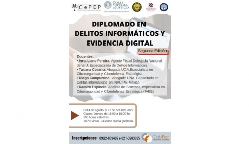 Desarrollarán Diplomado en Delitos Informáticos y Evidencia Digital