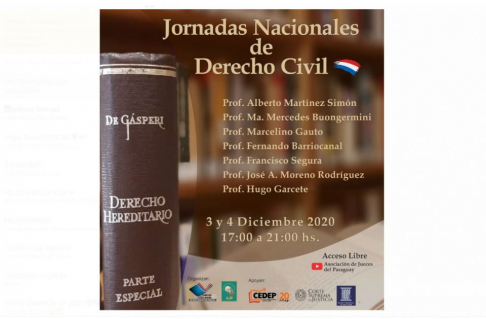 Invitan a participar de jornada de Derecho Civil los días 3 y 4 de diciembre.