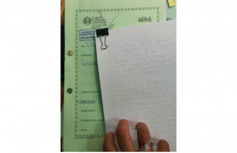 Resolución impresa en sistema braille 