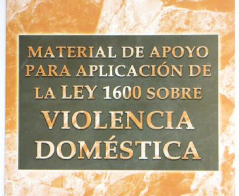 Portada del Libro Material de Apoyo sobre para Ampliación de la Ley 1600/2000 sobre Violencia Doméstica.