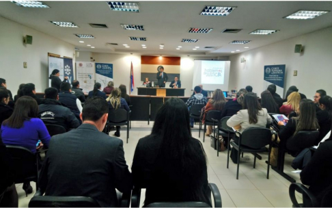 El presidente de la Circunscripción Judicial de Amambay, abogado Luis Alberto Benítez, pronunció las palabras de bienvenida