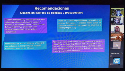 Realizaron presentación preliminar del “Estudio sobre Matrimonio Infantil y Uniones Tempranas y Forzadas en Paraguay”