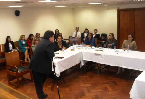 La jornada de capacitación se realizó en una de las salas de conferencia del Palacio de Justicia de Asunción